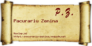 Pacurariu Zenina névjegykártya